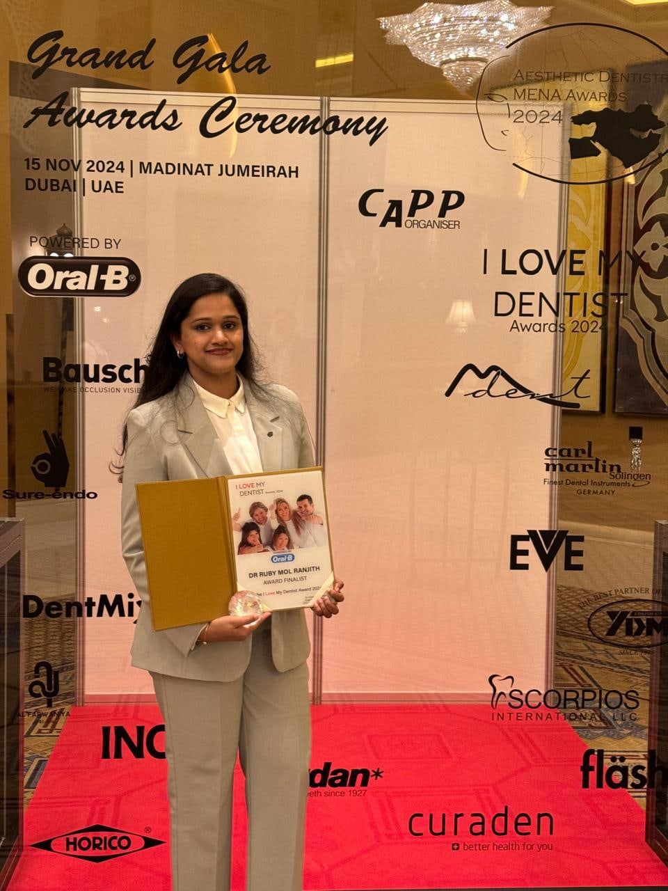 Dr. Ruby at the 2024 I Love My Dentist award ceremony